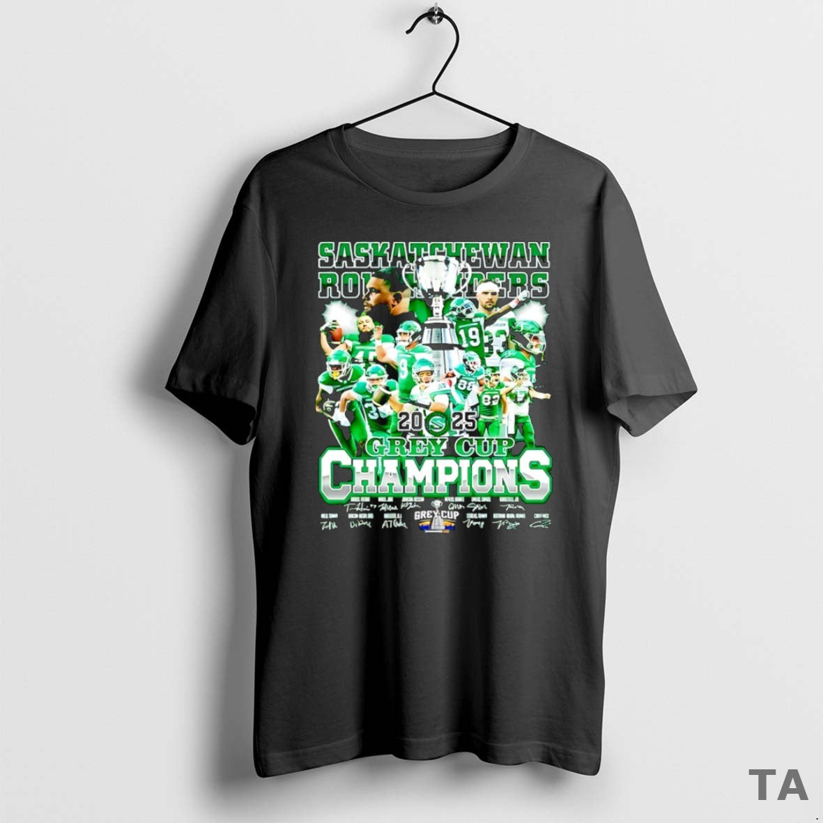 Top Saskatchewan Roughriders Team 2025 Grey Cup Champions Signature T Shirt Sweater