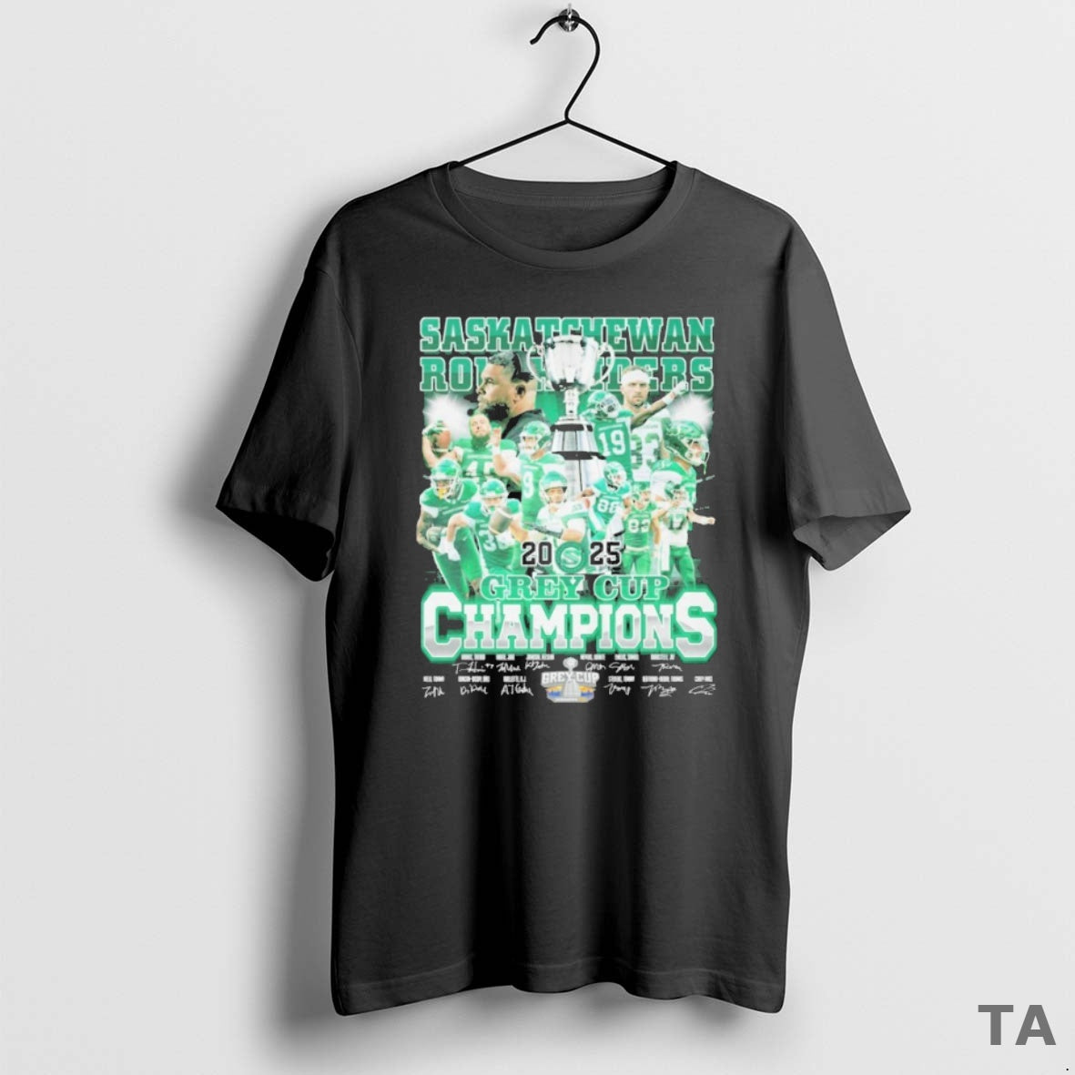 Top Saskatchewan Roughriders Win Montreal Alouettes 2025 Grey Cup Champions Players Signatures T Shirt Sweater
