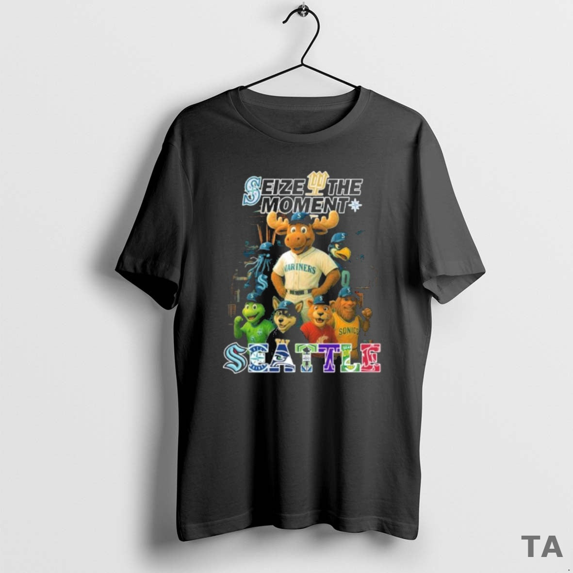 Top Seize The Moment Seattle Sports Teams Mascots T Shirt Sweater