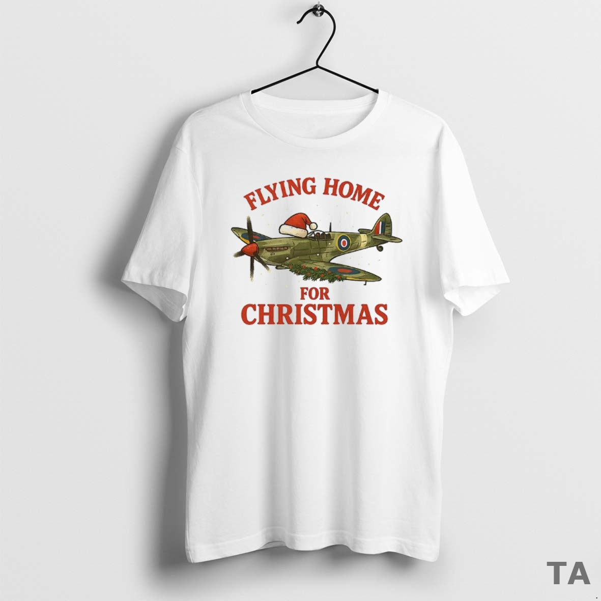 Top Spitfire Flying Home For Christmas Laurel T Shirt Sweater