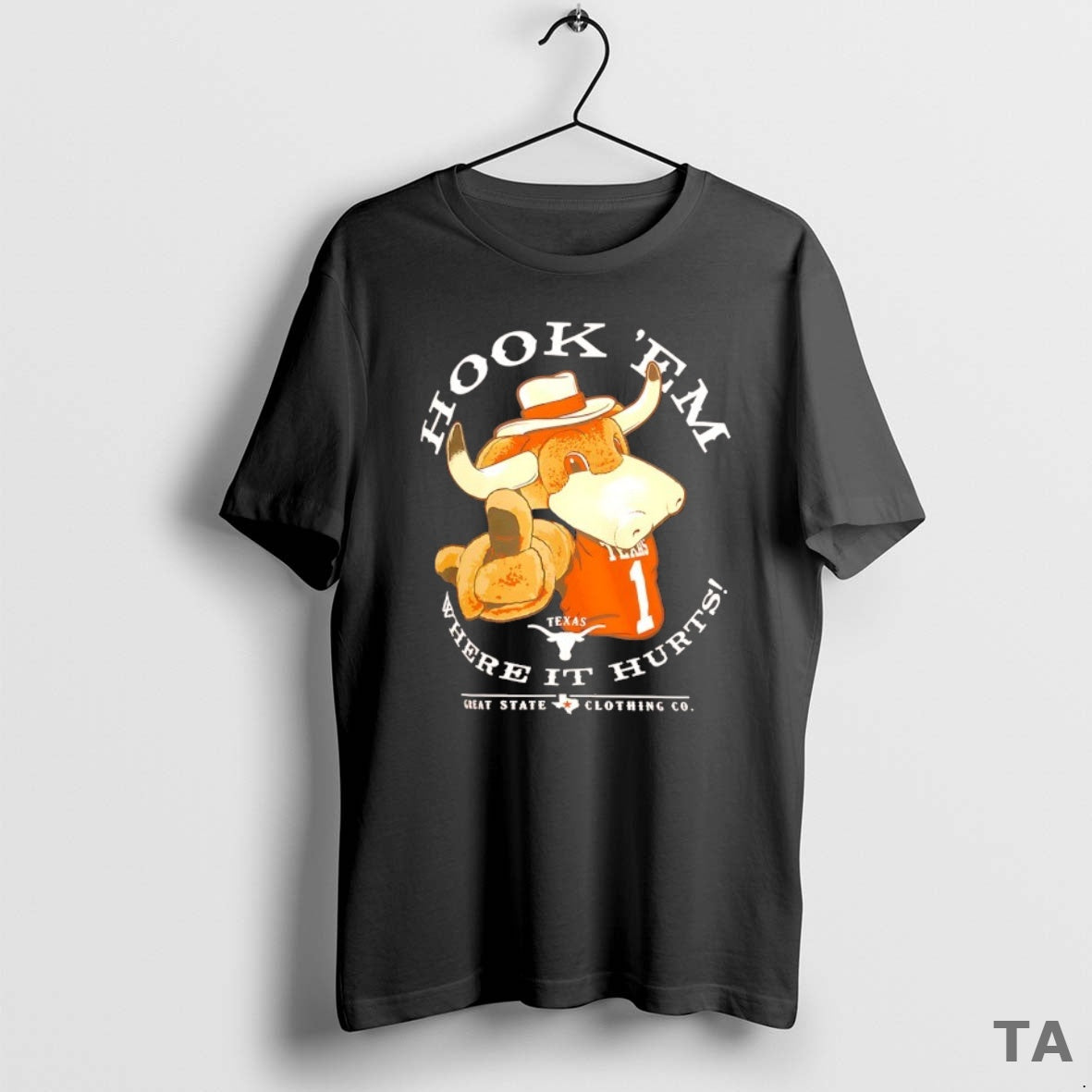 Top Texas Longhorns Hook Em Where It Hurts Mascot T Shirt Sweater