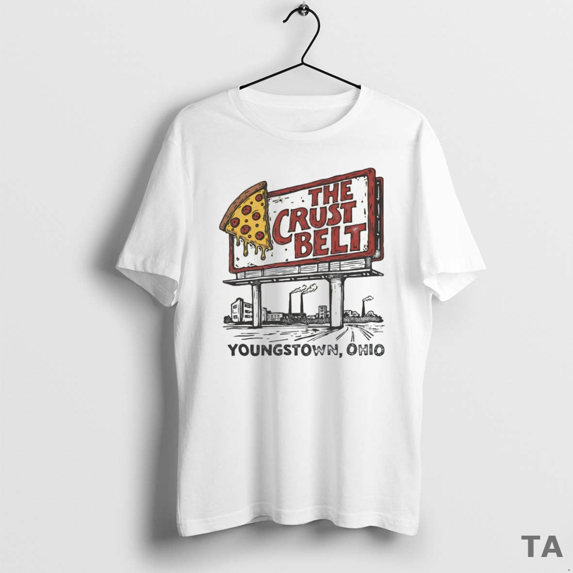 Top The Crust Belt Youngtown Ohio Pizza Circle T Shirt Sweater
