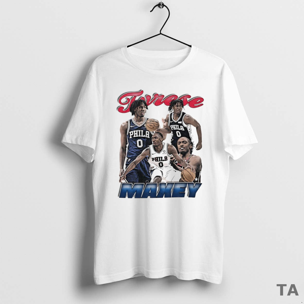 Top Tyrese Maxey Philadelphia 76ers Basketball Graphic Circle T Shirt Sweater