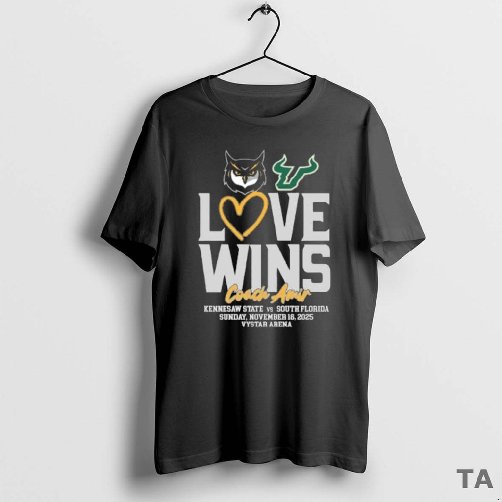 Top Usf Vs Kennesaw State Basketball Love Wins Coach Amir T Shirt Sweater
