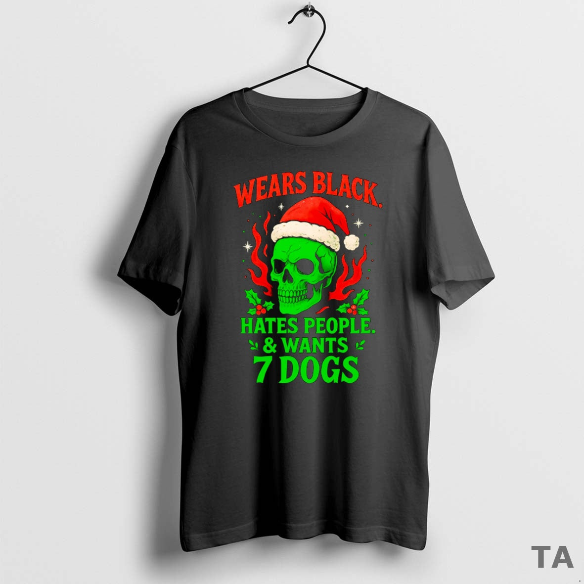 Top Wears Black Hates People And Wants 7 Dogs T Shirt Sweater