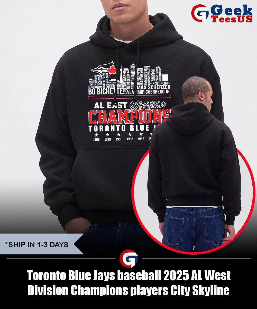 Toronto Blue Jays baseball 2025 AL West Division Champions players City Skyline shirt Unisex , , , Long Sleeve Tee