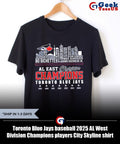 Toronto Blue Jays baseball 2025 AL West Division Champions players City Skyline shirt Unisex , , , Long Sleeve Tee