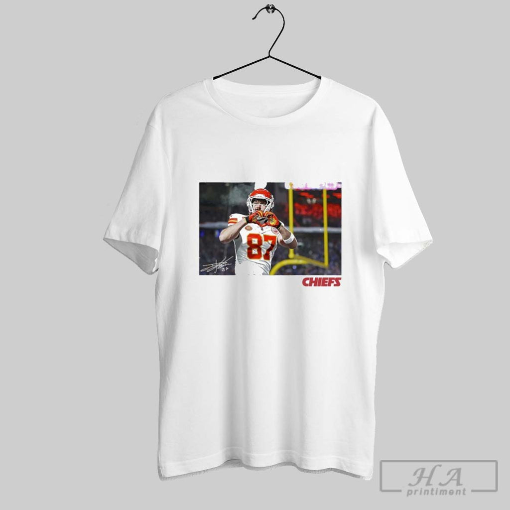 Travis Kelce Kansas City Chiefs Heart Hands T Shirts
