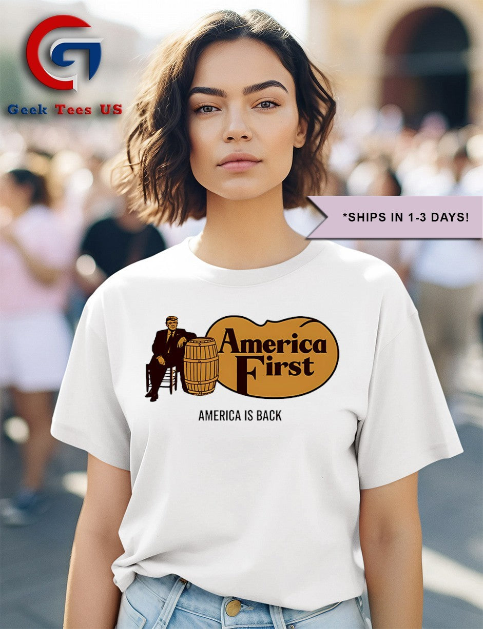 Trump Cracker Barrel America First America is back logo shirt Unisex , , , Long Sleeve Tee