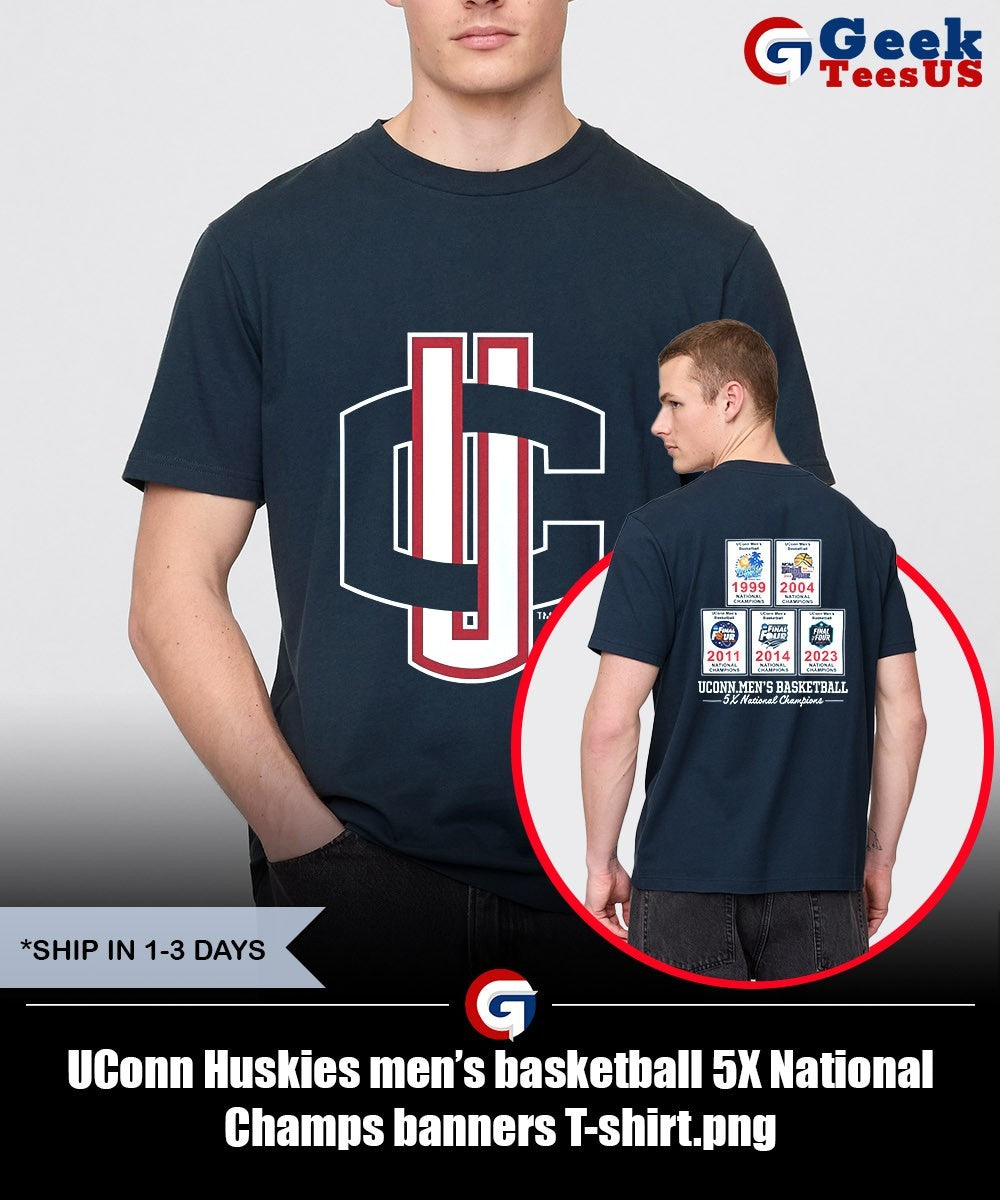 UConn Huskies men’s basketball 5X National Champs banners Unisex , , , Long Sleeve Tee