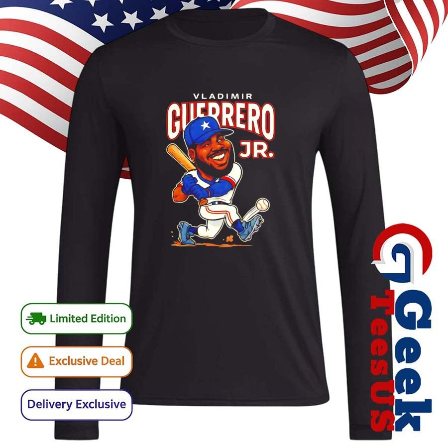 Vladimir Guerrero Jr. Toronto Blue Jays baseball All Star caricature 2025 shirt Unisex , , , Long Sleeve Tee