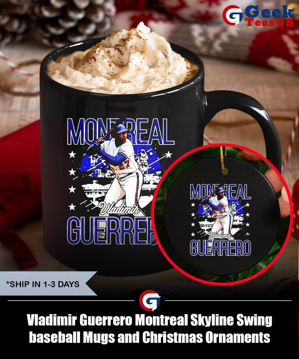 Vladimir Guerrero Montreal Skyline Swing baseball shirt Unisex , , , Long Sleeve Tee