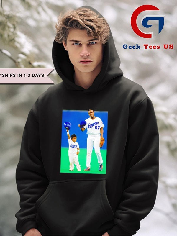Vladimir Guerrero Sr with his son Vladimir Guerrero Jr Toronto Blue Jays baseball shirt Unisex , , , Long Sleeve Tee