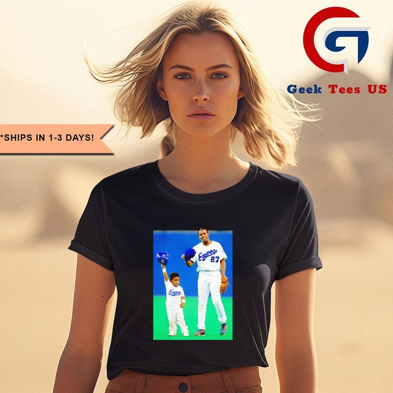 Vladimir Guerrero Sr with his son Vladimir Guerrero Jr Toronto Blue Jays baseball shirt Unisex , , , Long Sleeve Tee