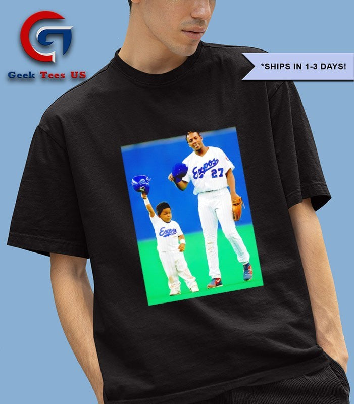 Vladimir Guerrero Sr with his son Vladimir Guerrero Jr Toronto Blue Jays baseball shirt Unisex , , , Long Sleeve Tee