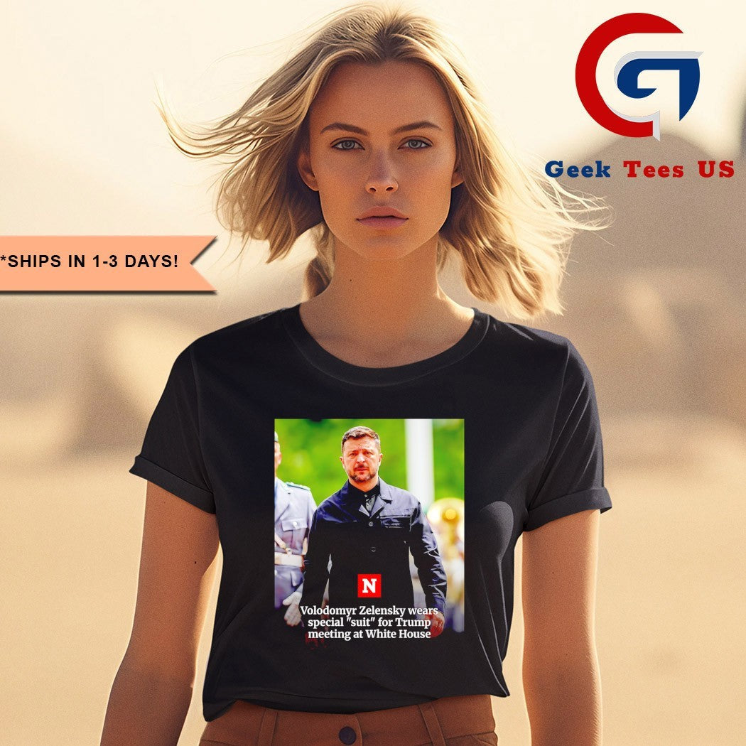 Volodymyr Zelensky wears a Suit for Trump Meeting at White House shirt Unisex , , , Long Sleeve Tee
