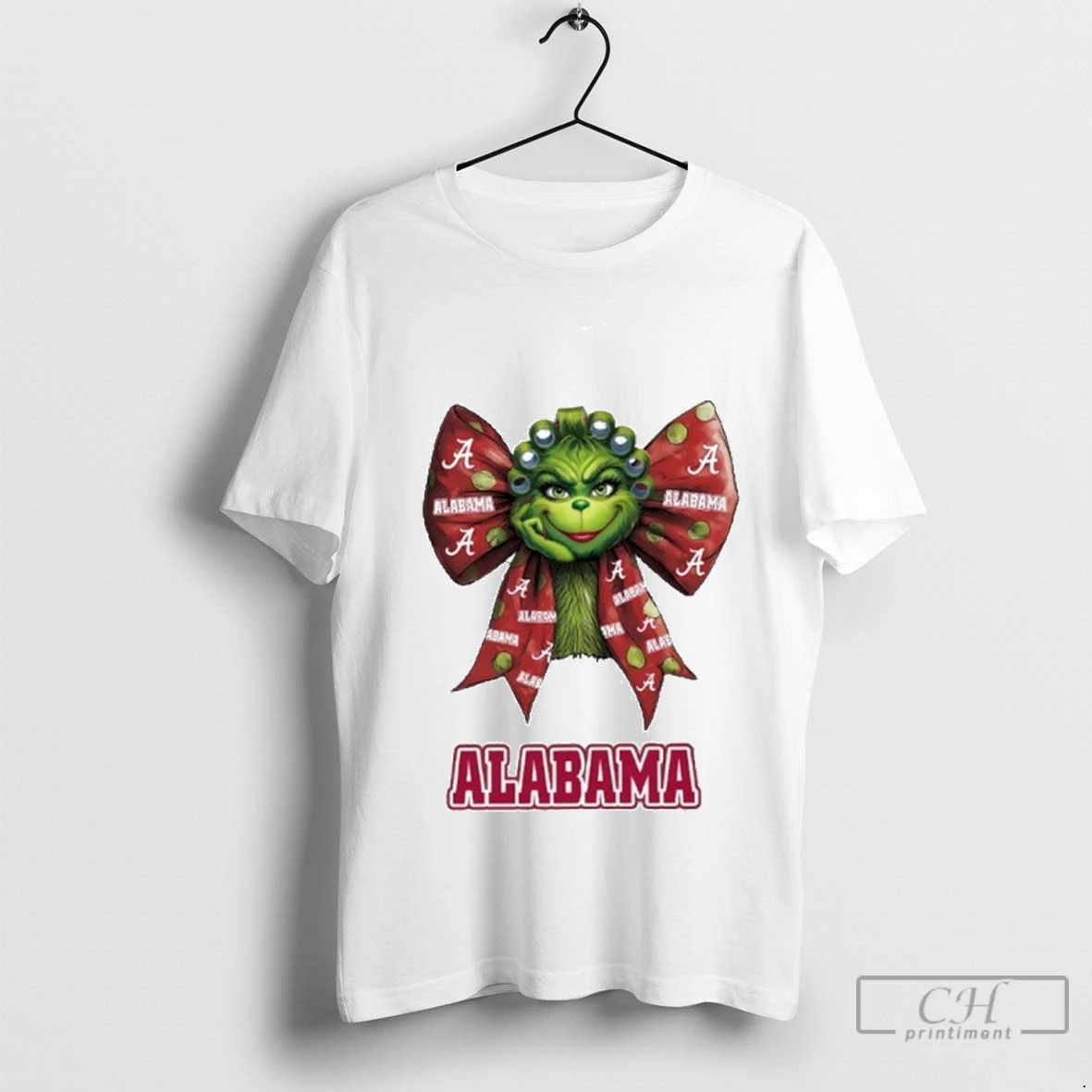 Women Grinch Bow Tie Alabama Logo