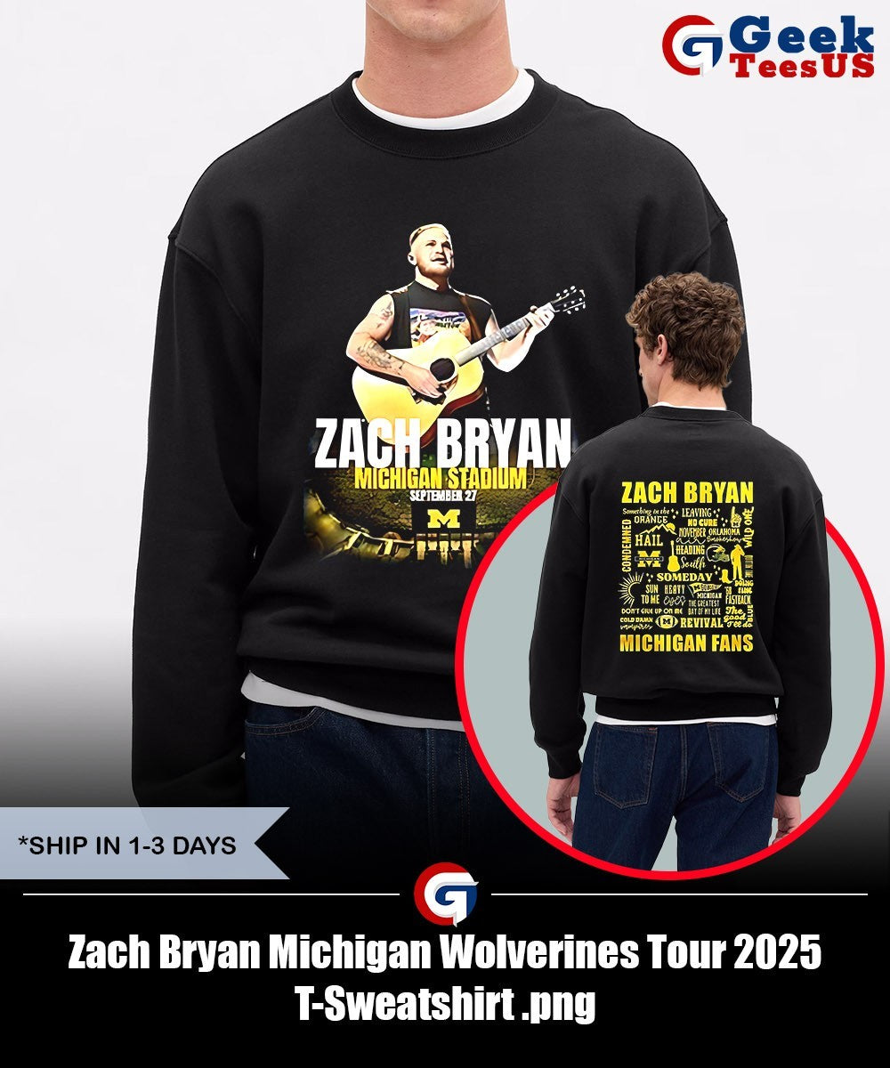 Zach Bryan Michigan Wolverines Tour 2025 Unisex , , , Long Sleeve Tee