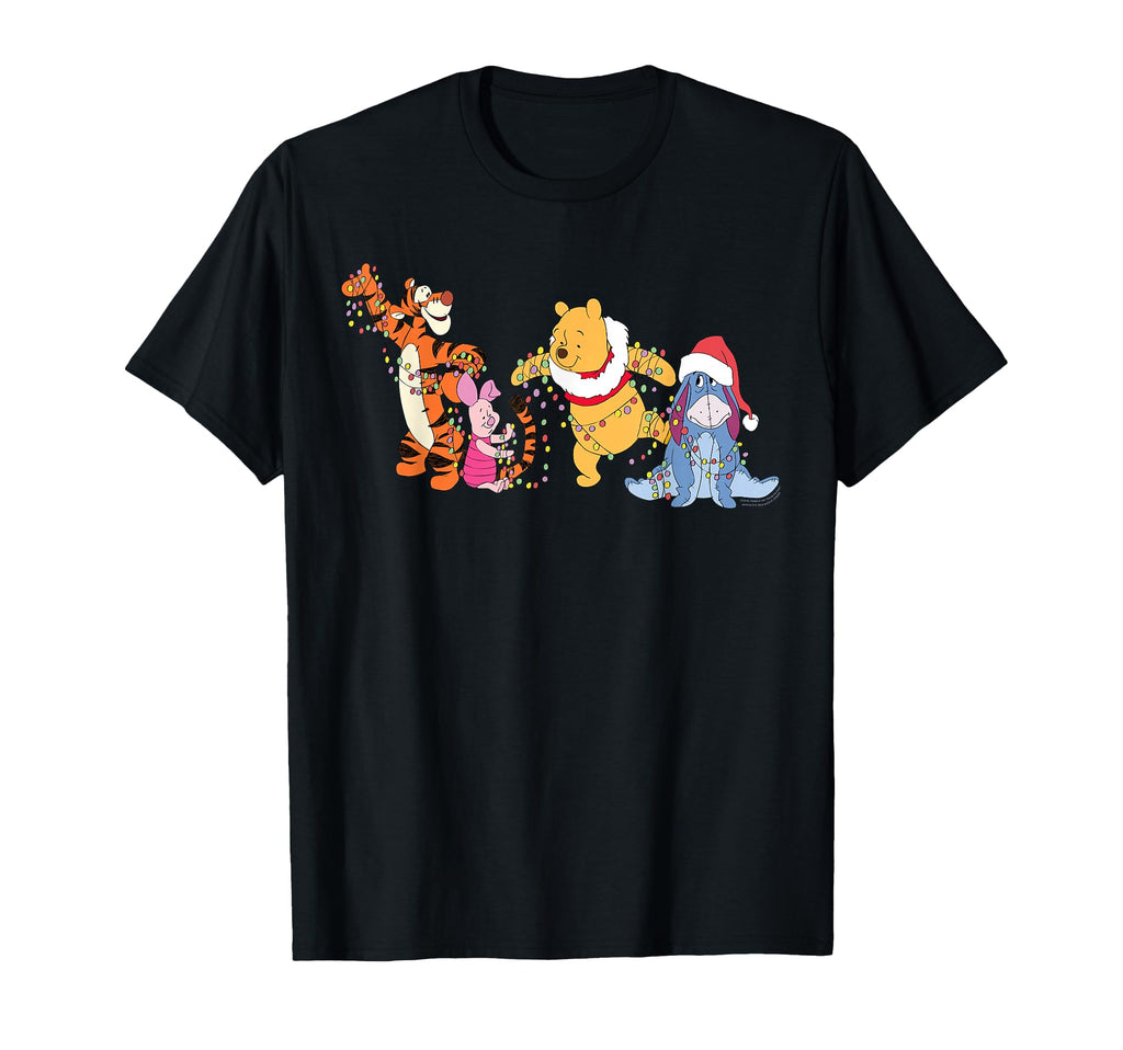 Winnie Pooh Friends Christmas Lights Holiday Unisex T-shirt, Sweatshirt, Hoodie (1)