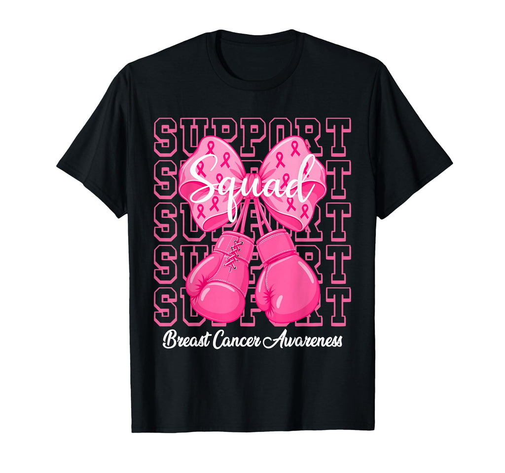 Breast Cancer Awareness Support Squad Team Pink Ribbon Unisex T-shirt, Sweatshirt, Hoodie (1)