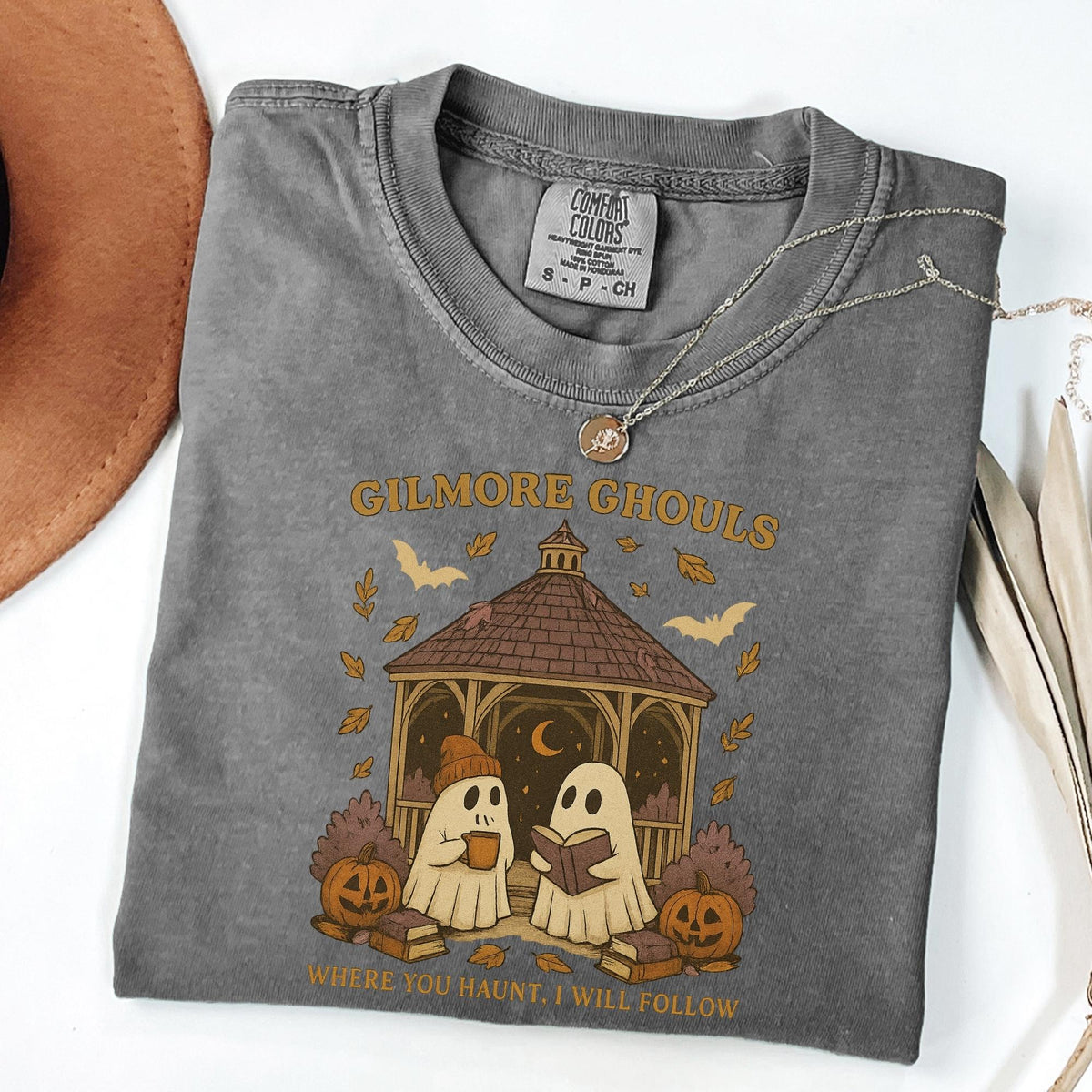 Gilmore Ghouls Where Haunt Follow Ghost Halloween Tee Spooky Fall Autum Ghost Couple