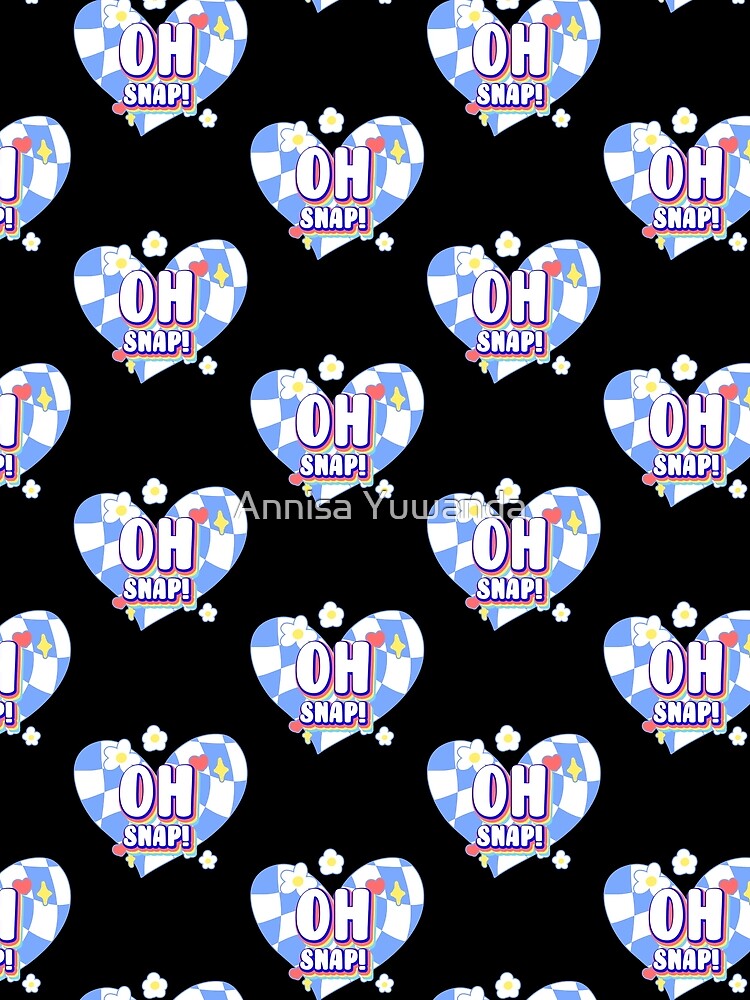 Oh Snap! Retro 90s Y2K Slang Quotes Twisted / Warp Checkered Box Pattern Heart by Annisa Yuwanda