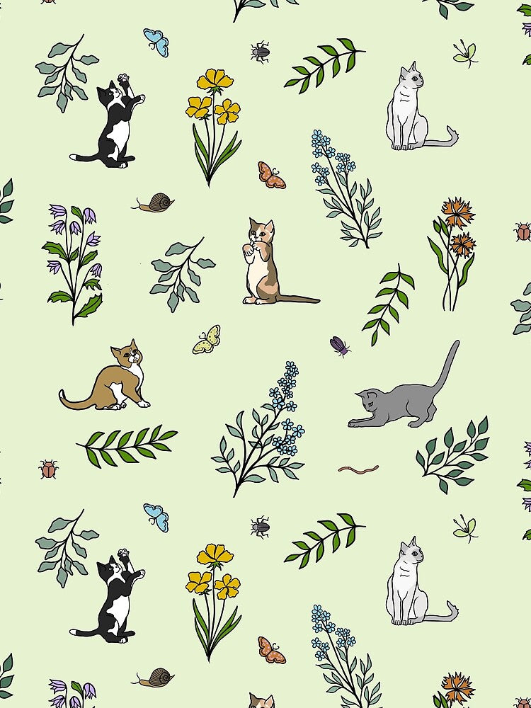 Copy Flower Garden Kittens in Pistachio by JaRuDiCat