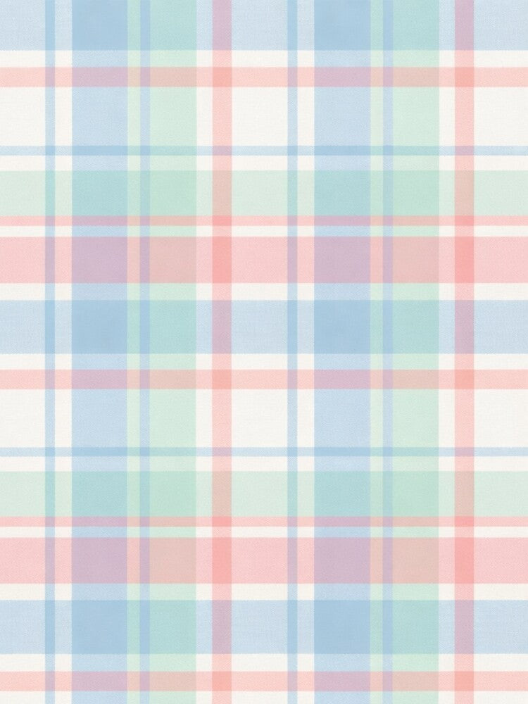 Pastel Mint Blue Coral Plaid Tartan Pattern | Soft Preppy Check by Ve & Co
