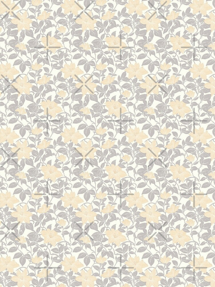 cottagecore yellow and grey honeysuckle by PoppyLaneStudio