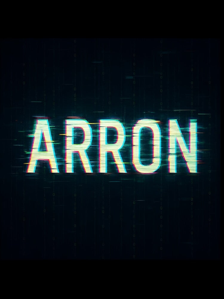 ARRON Glitch Neon Code – Futuristic Cyberpunk Name Art by VoidBloom Studio