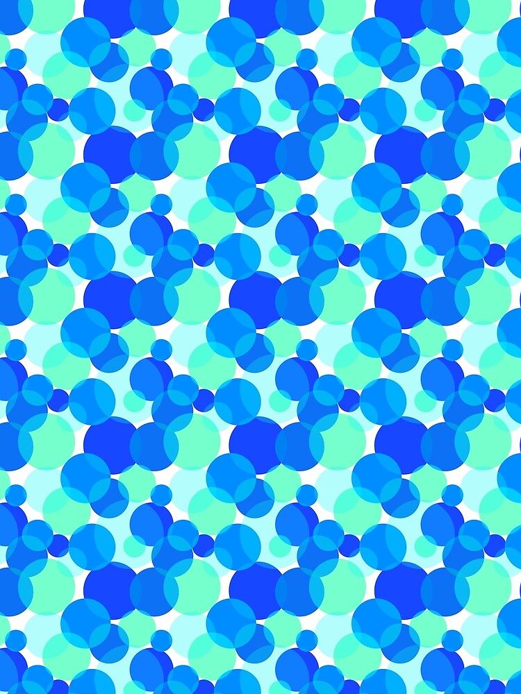 Overlapping Circles Abstract Geometric Mint Green Sea Blue Cobalt by thecolorbirdie