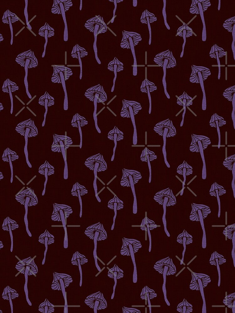 Whimsigoth Purple & Black Mushrooms - Dark Cottagecore Aesthetic by EarthFaeryDSGN