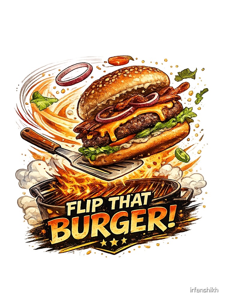 Flip That Burger: Action Grilling Spatula Flip Movement Energy by irfanshikh