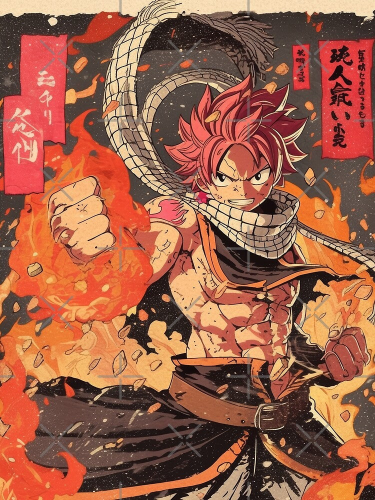 Vintage Warned Natsu Dragon Fist by AnimeArsenalPrints