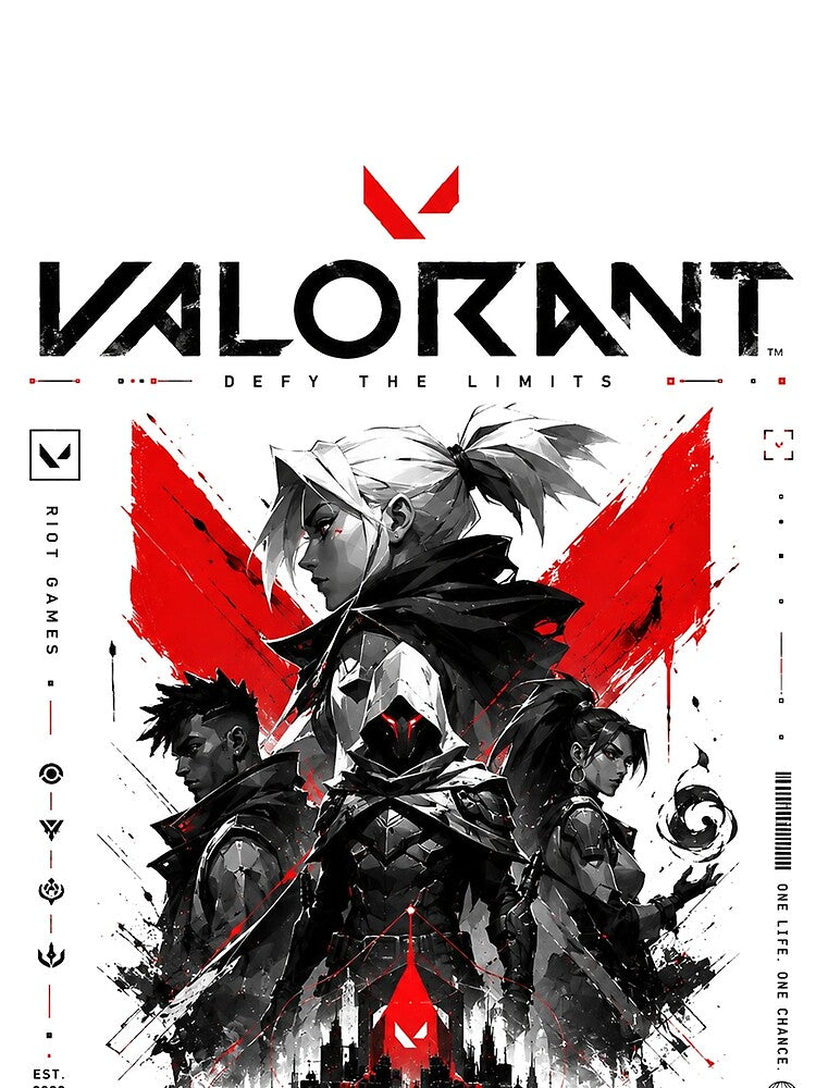 VALORANT Agents Collage Poster – Minimal Red & Black Tactical Gaming Art by NBT-NOVA