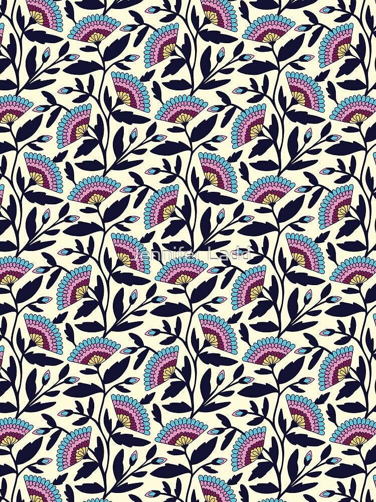 Bohemian blooms floral pattern by Jennifer Ladd