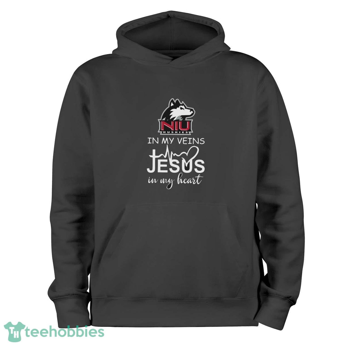 Northern Illinois Huskies In My Veins Jesus In My Heart Unisex , , , Long Sleeve Tee