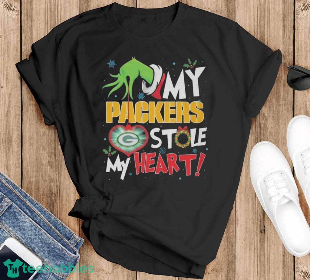 Grinch Hand My Green Bay Packers Stole My Heart Football 2024 Shirt Unisex , , , Long Sleeve Tee
