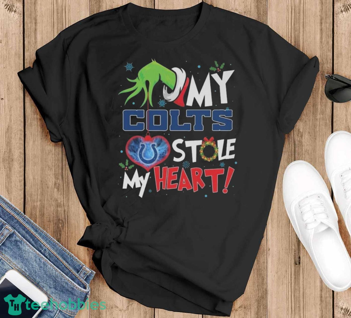 Grinch Hand My Indianapolis Colts Stole My Heart Football 2024 Shirt Unisex , , , Long Sleeve Tee
