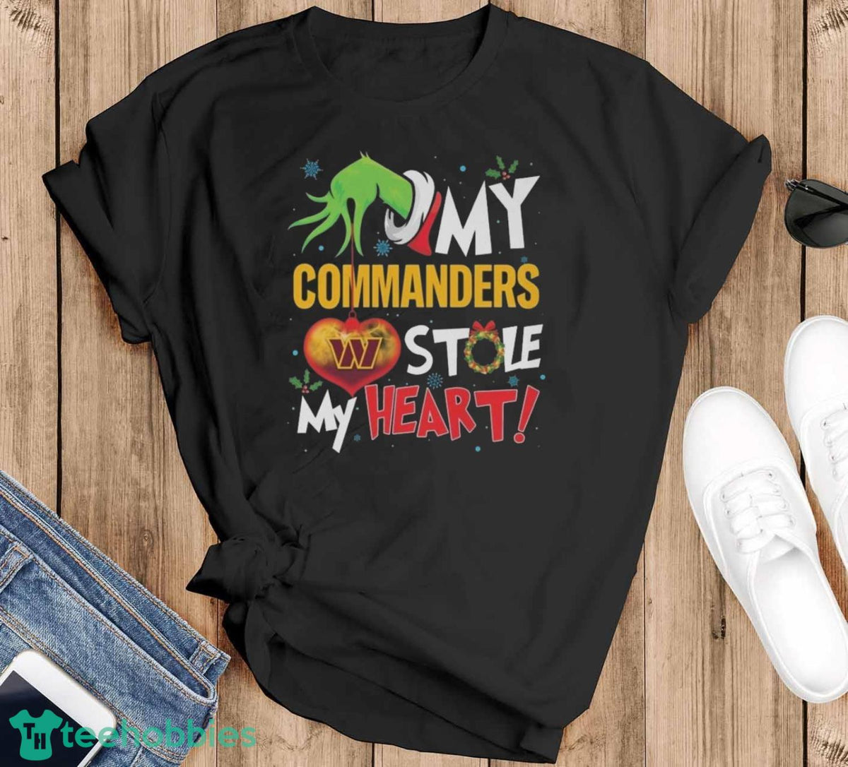 Grinch Hand My Washington Commanders Stole My Heart Football 2024 Shirt Unisex , , , Long Sleeve Tee