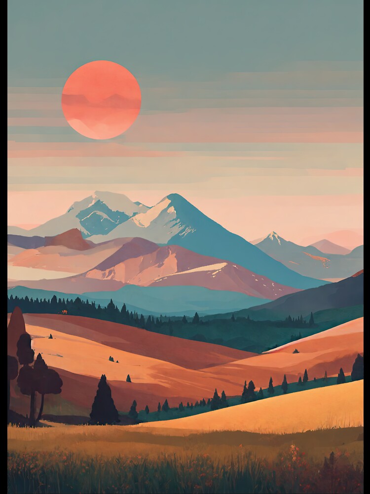 Minimalist Mountain Landscape by GSideArtStore