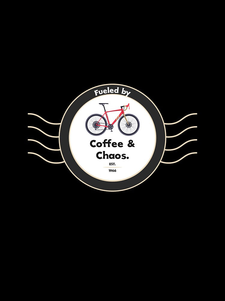 Cycling Fueled by Coffee & Chaos T-Shirt. by InfinityBabes
