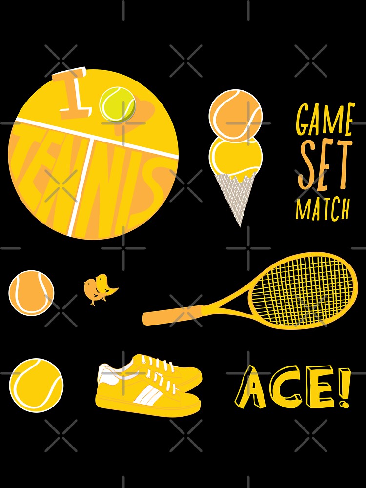 Yellow Retro Tennis Sticker Pack by The-Goods