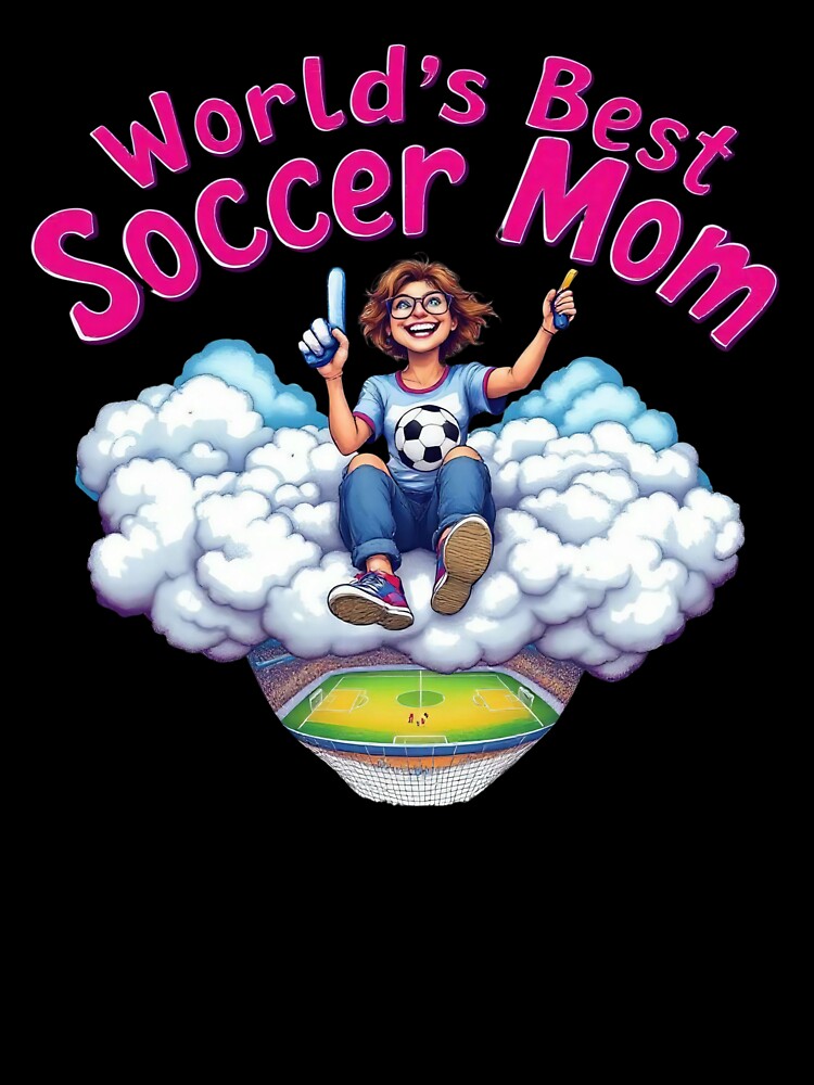 Funny World's Best Soccer Mom Cloud | Cartoon Football Fan Gift by TheGaliyaStudio Unisex , , , Long Sleeve Tee