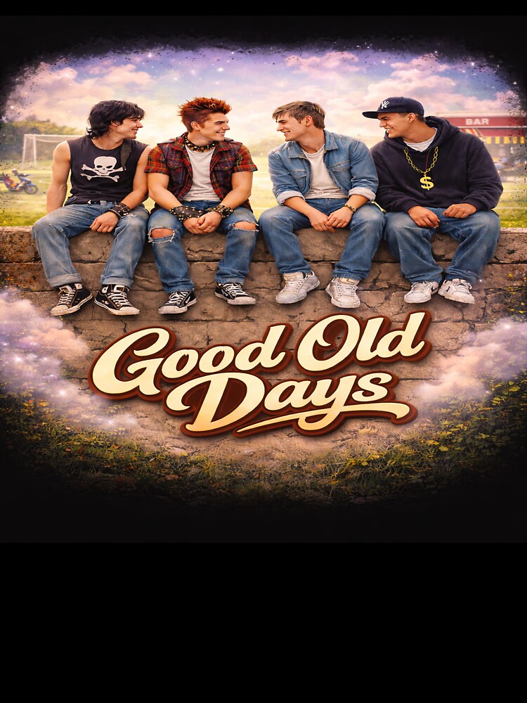 Good Old Days – 90s Summer Nostalgia & Friendship Artwork(90s Summer Memories – Good Old Days Retro Design) by DanRoseMind