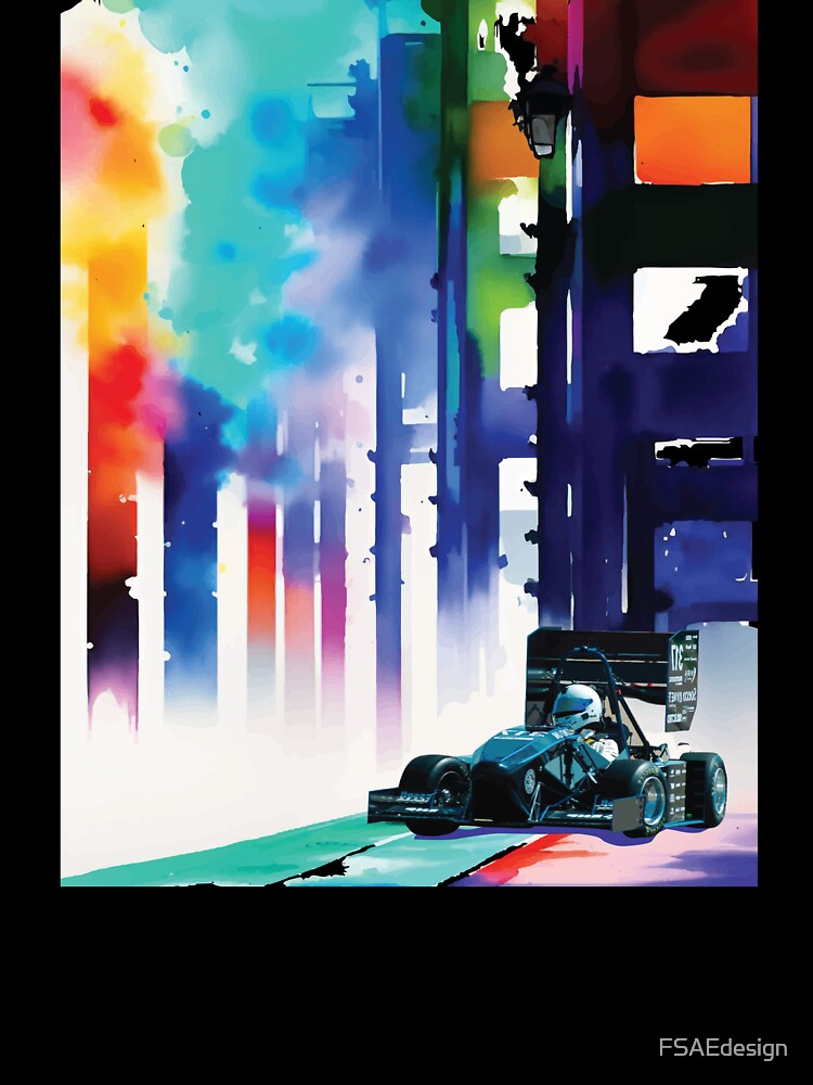 Formula Student racing under colorful street by FSAEdesign