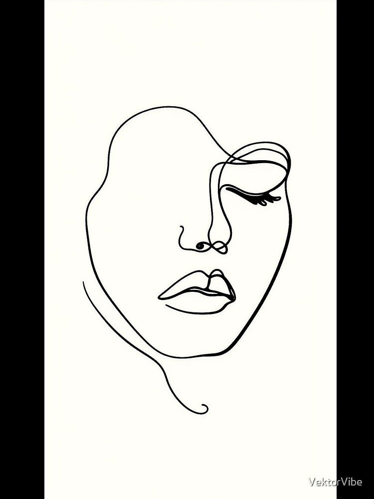 Minimalist Line Art Face – Modern Abstract Portrait by VektorVibe