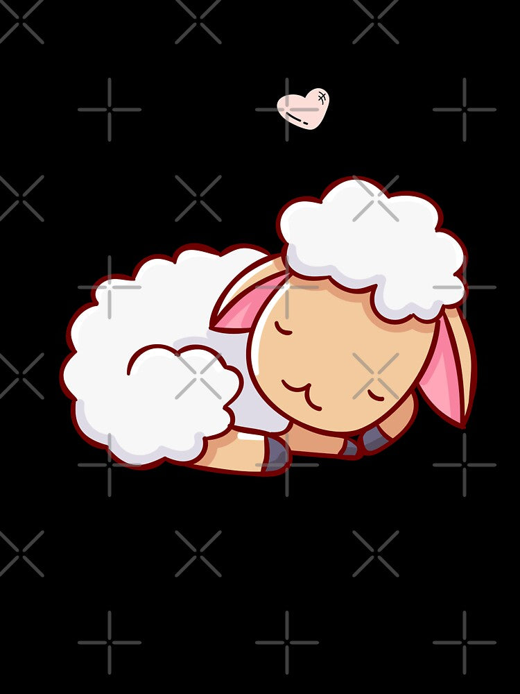 Too Lazy To Move - Cute Lazy Sheep Sleeping by bsrishika