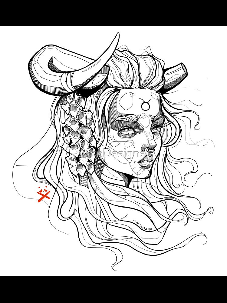 Tauro: A Beautifully Crafted Lineart Portrait for Your Zodiac Collection by MxnDesigner