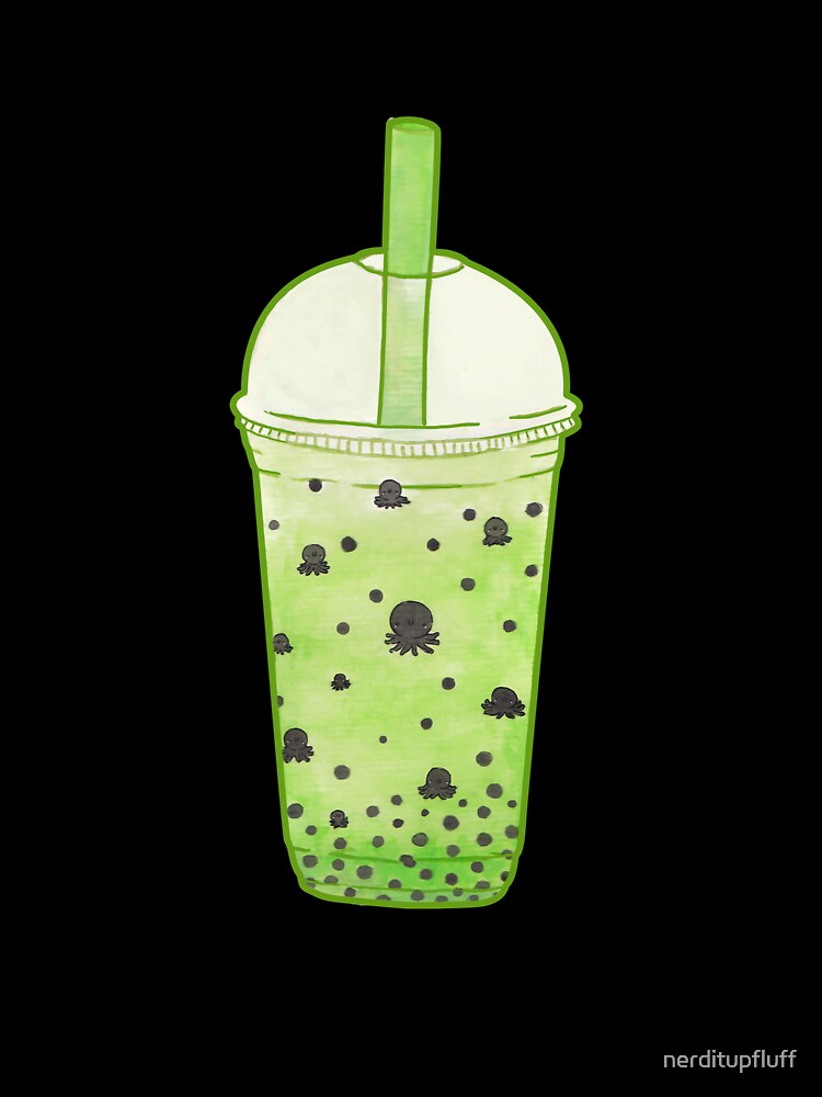 Octopus Bubble Tea (Green) by nerditupfluff